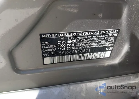 2006 Mercedes-Benz E 350 z USA, uszkodzony, nr VIN WDBUF56J66A818671